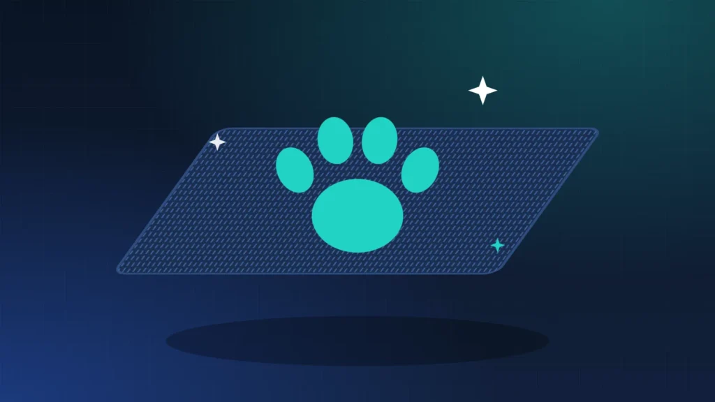 Illustration of a glowing paw print on carpet, for pet stain and odor removal in Fremont, CA